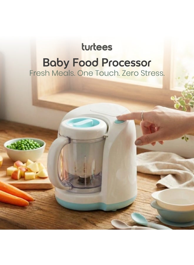 Turtees Baby Food Maker 4-in-1 – Steam, Blend, Chop & Defrost Baby Food Processor | One-Touch Operation | BPA-Free | Homemade Baby Puree Maker for Infants & Toddlers - Image 2